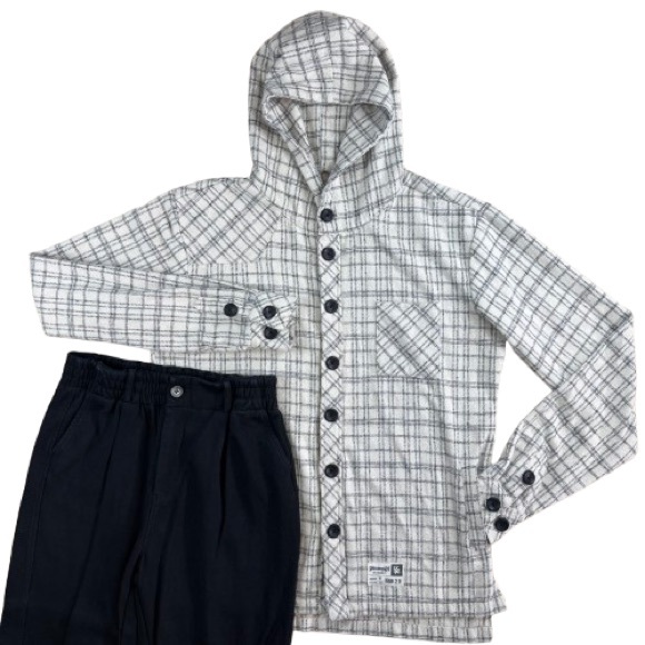 YoungLA Hooded Plaid FleeceJacket & Zip-Fly Jogger SweatpantsL / 30R